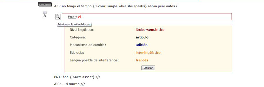 Explicación y descripción del error