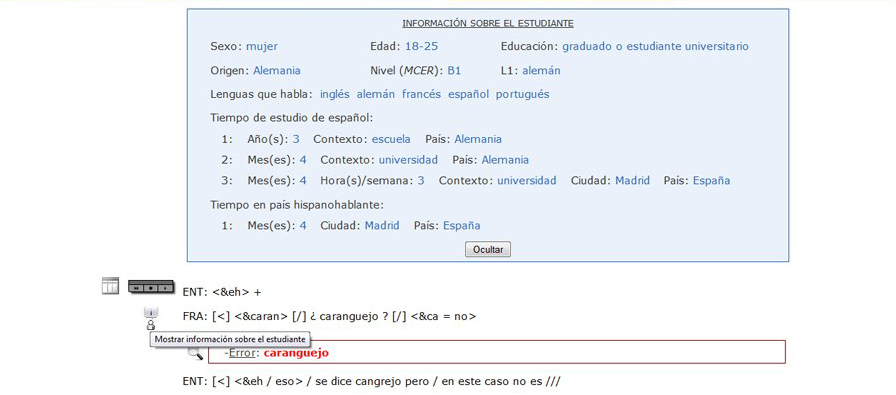 Información sobre el estudiante