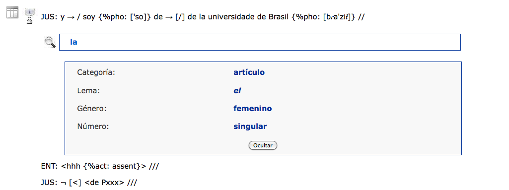 Consulta de rasgos lingüísticos